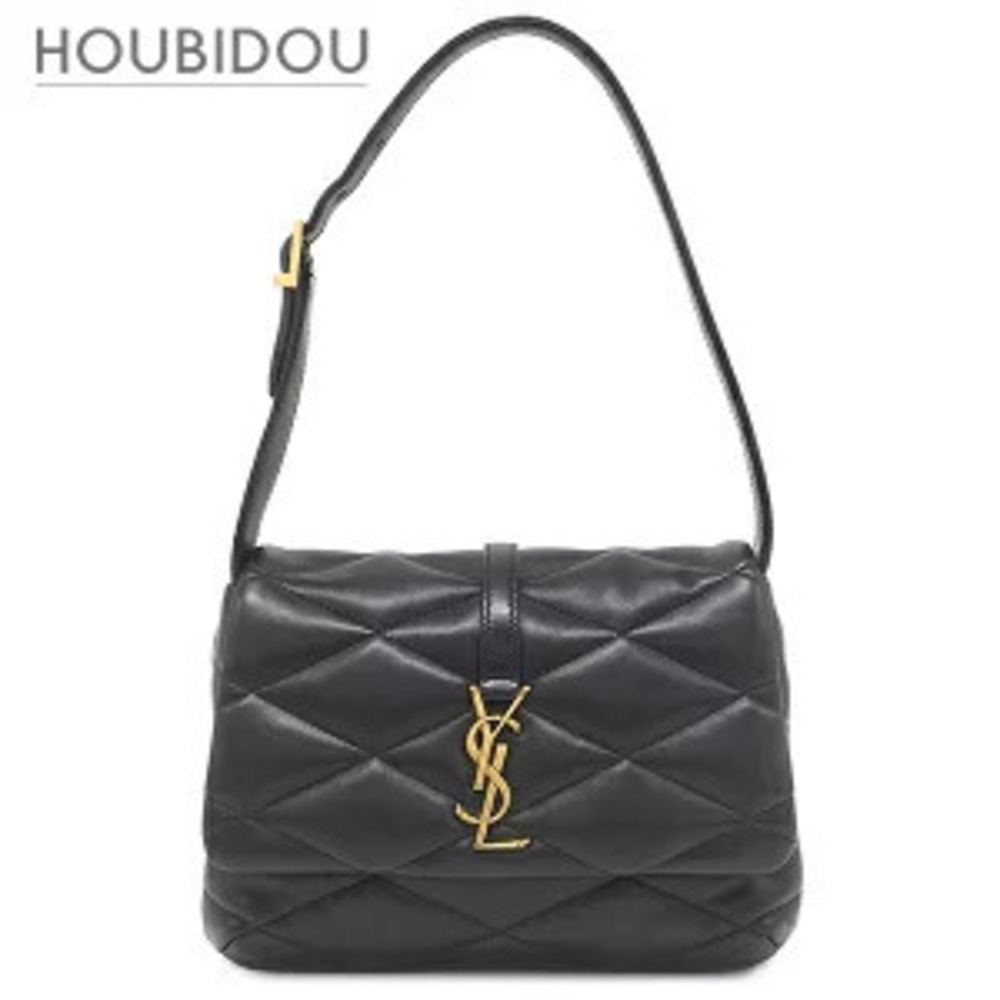 Saint Laurent LE Shoulder Bag Lambskin Black Hobo
